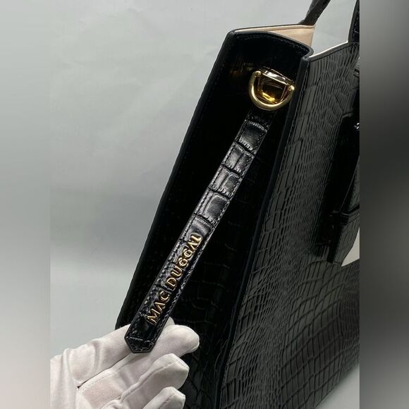 Mac Duggal Croco Leather Buckle Detail Maxi Tote Bag - Picture 5 of 12